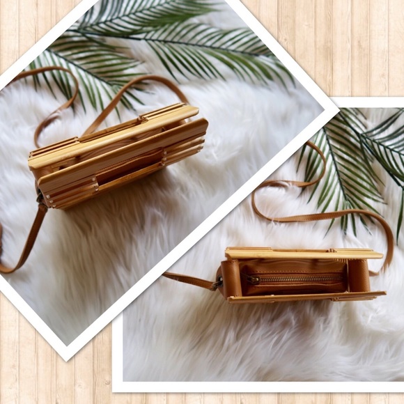 RARE UNIQUE SMALL BAMBOO SATCHEL CROSSBODY - Picture 3 of 8